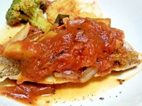 鯛もたまには簡単イタリアンなトマトソースで